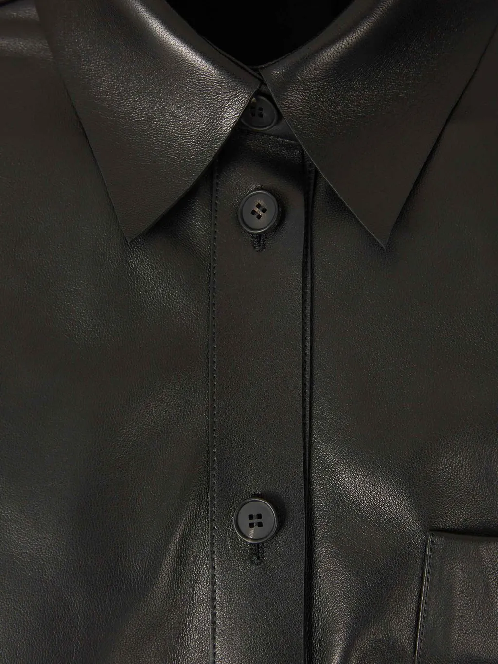 Cropped Leather Shirt