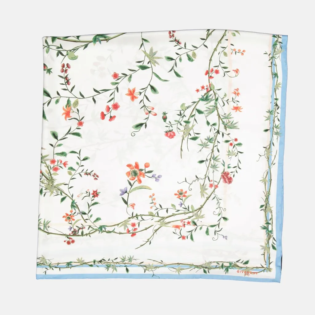 Floral Print Silk Scarf