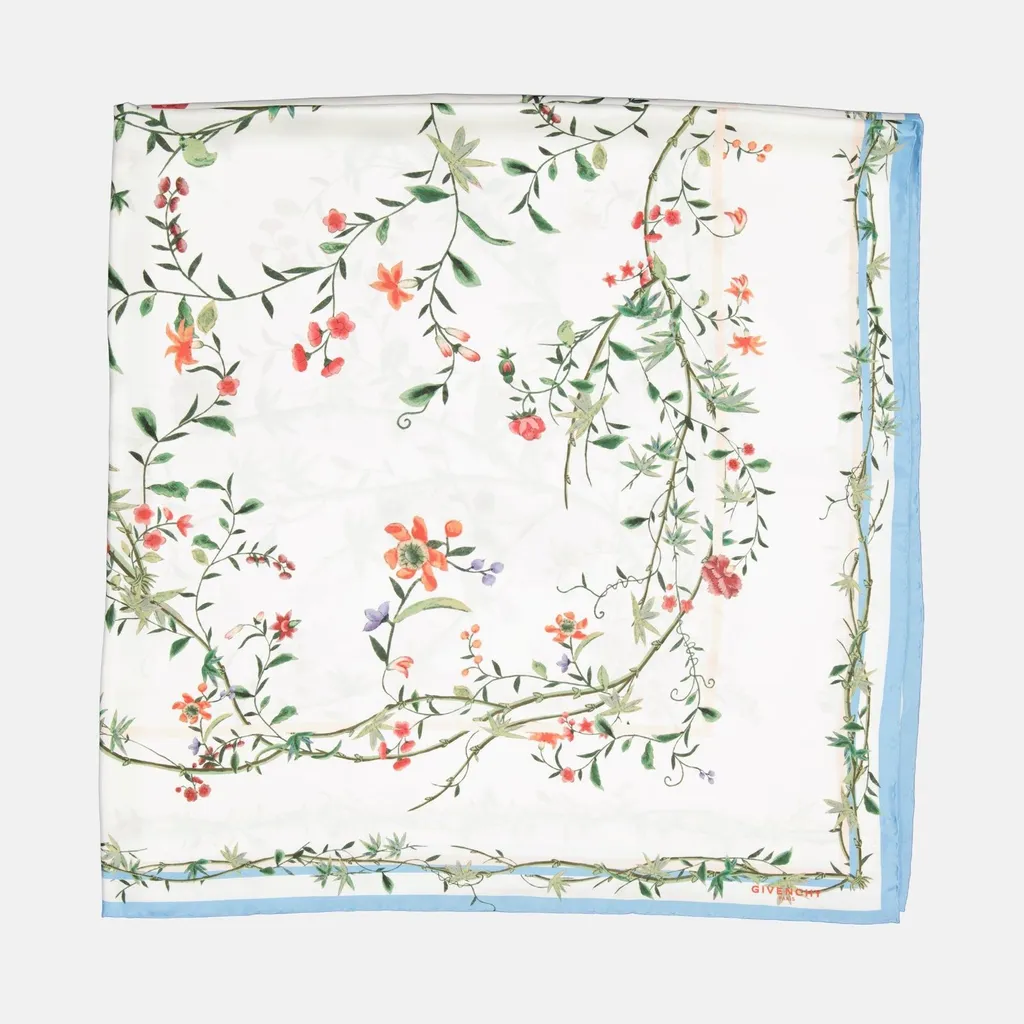 Floral Print Silk Scarf