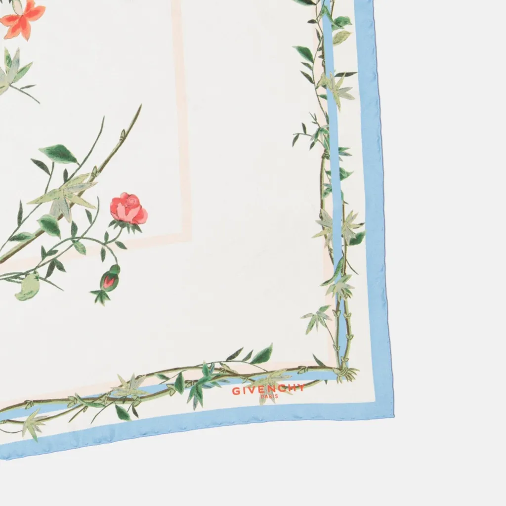 Floral Print Silk Scarf