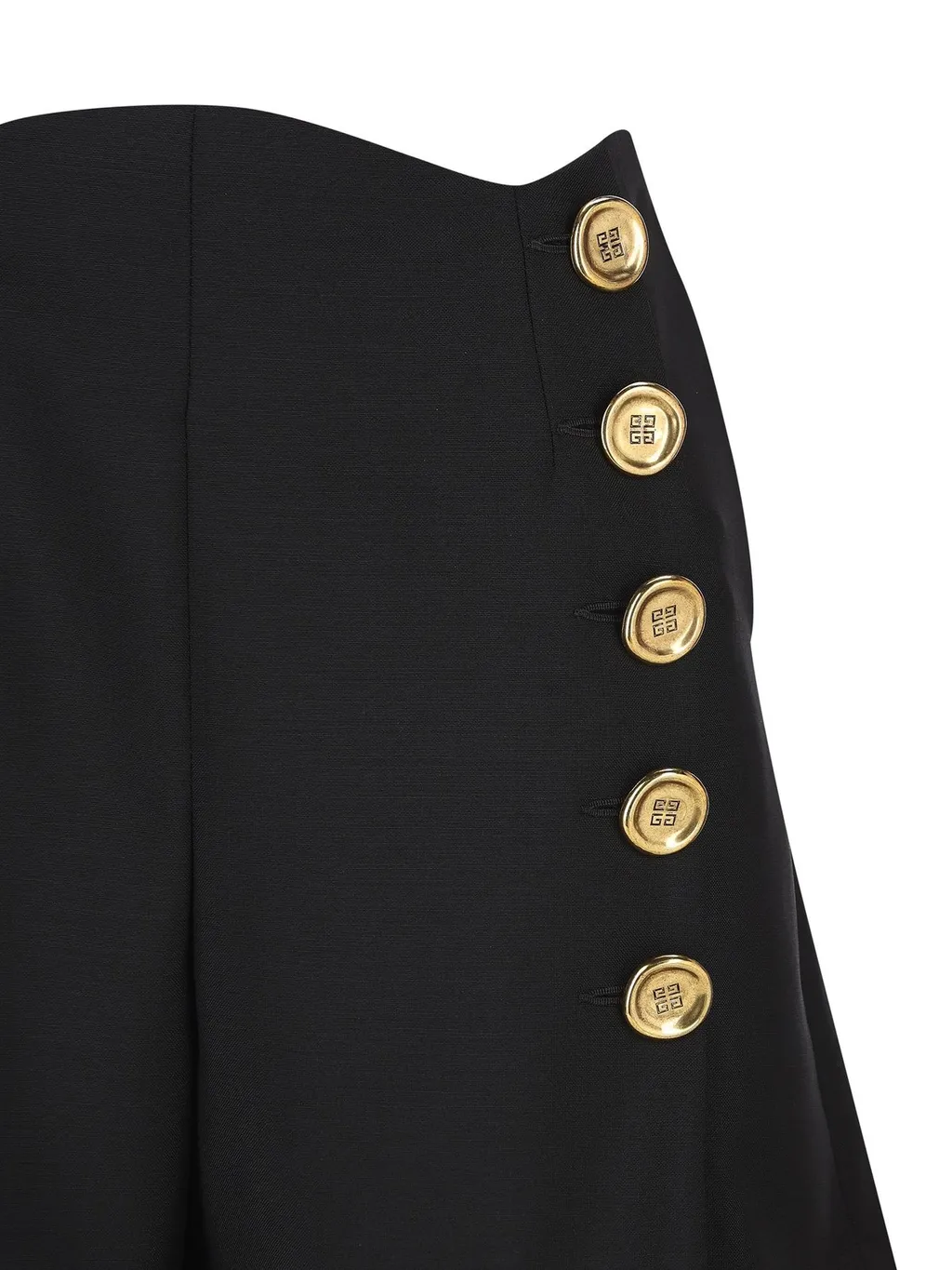 High-Waisted Shorts With Decorative Buttons
