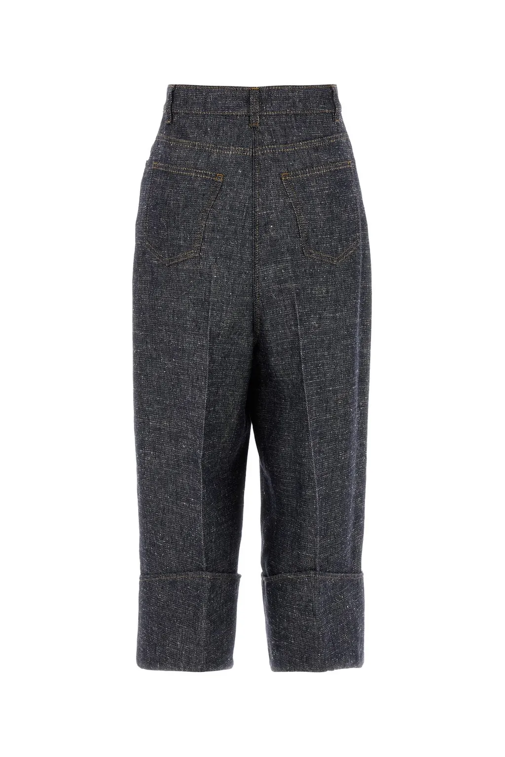 High-Waisted Straight-Leg Trousers