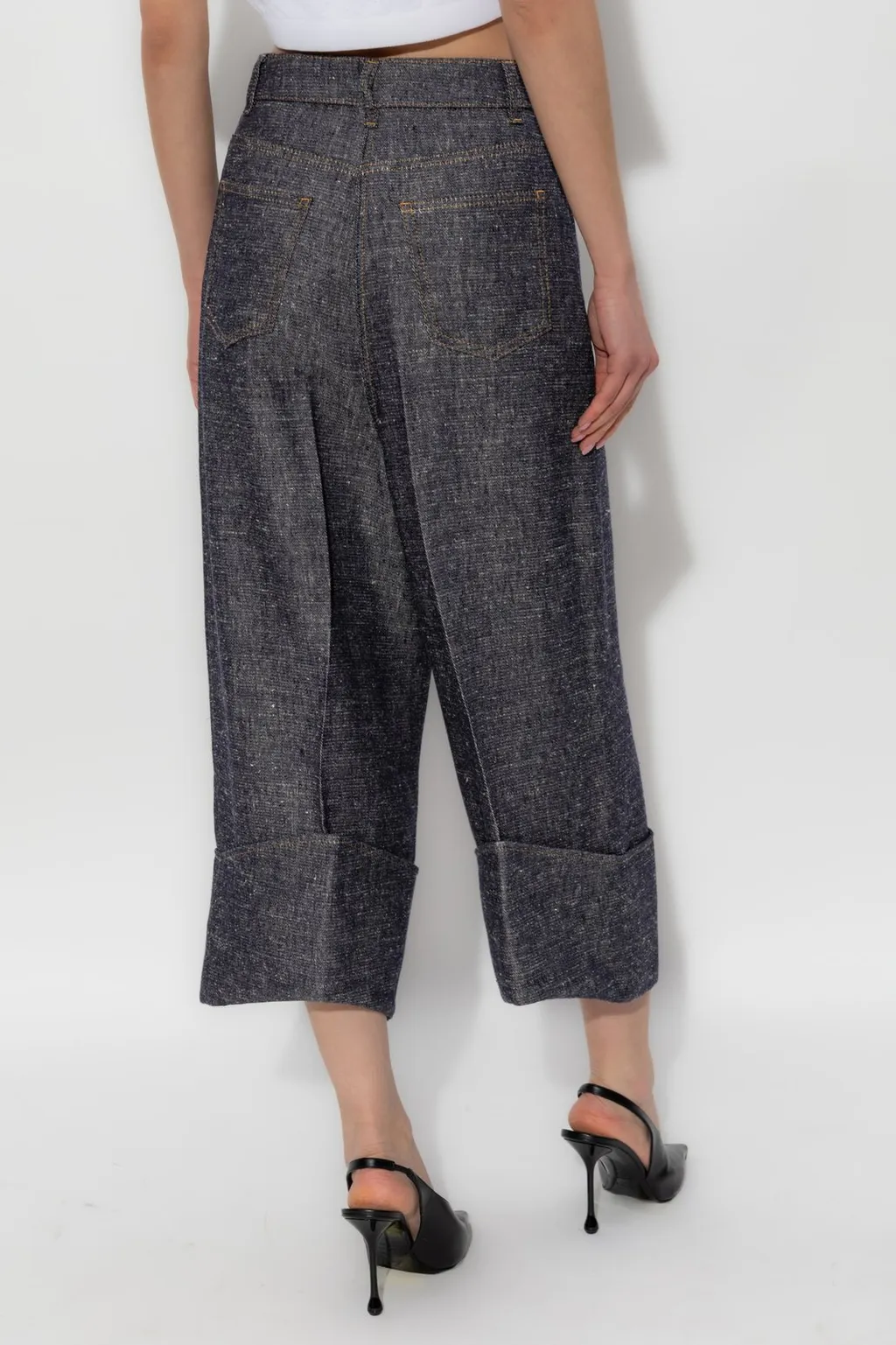 High-Waisted Straight-Leg Trousers