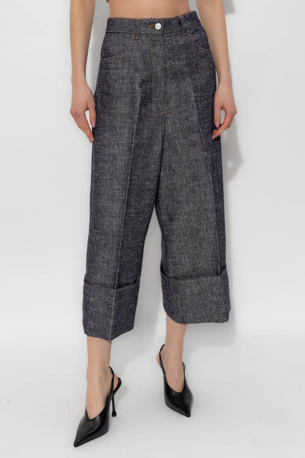 High-Waisted Straight-Leg Trousers