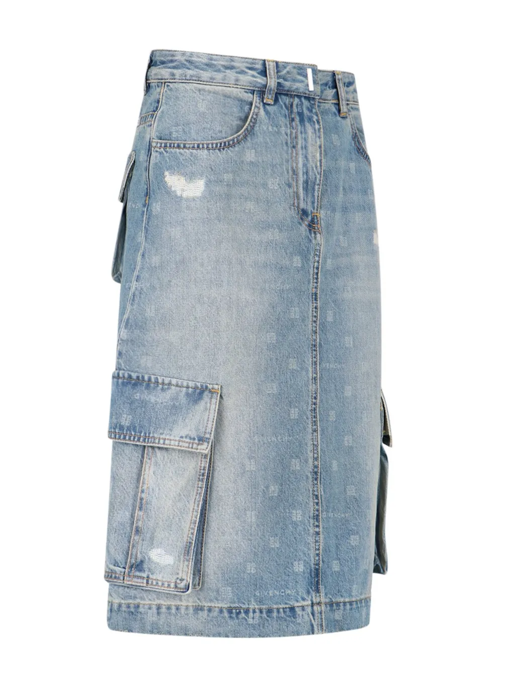 Denim Cargo Skirt