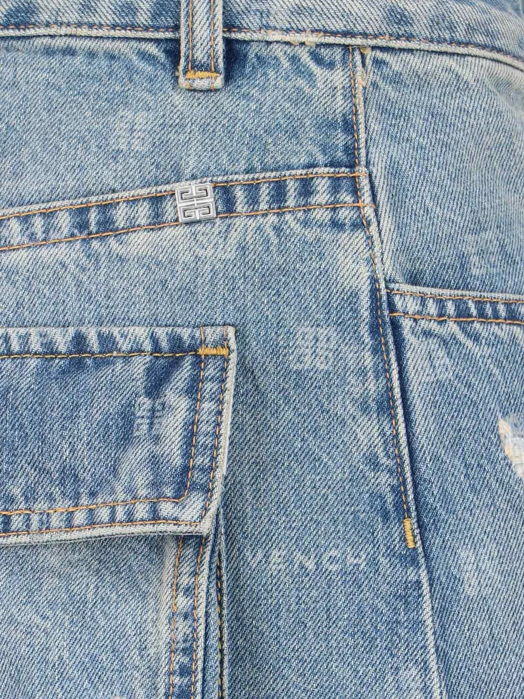 Denim Cargo Skirt