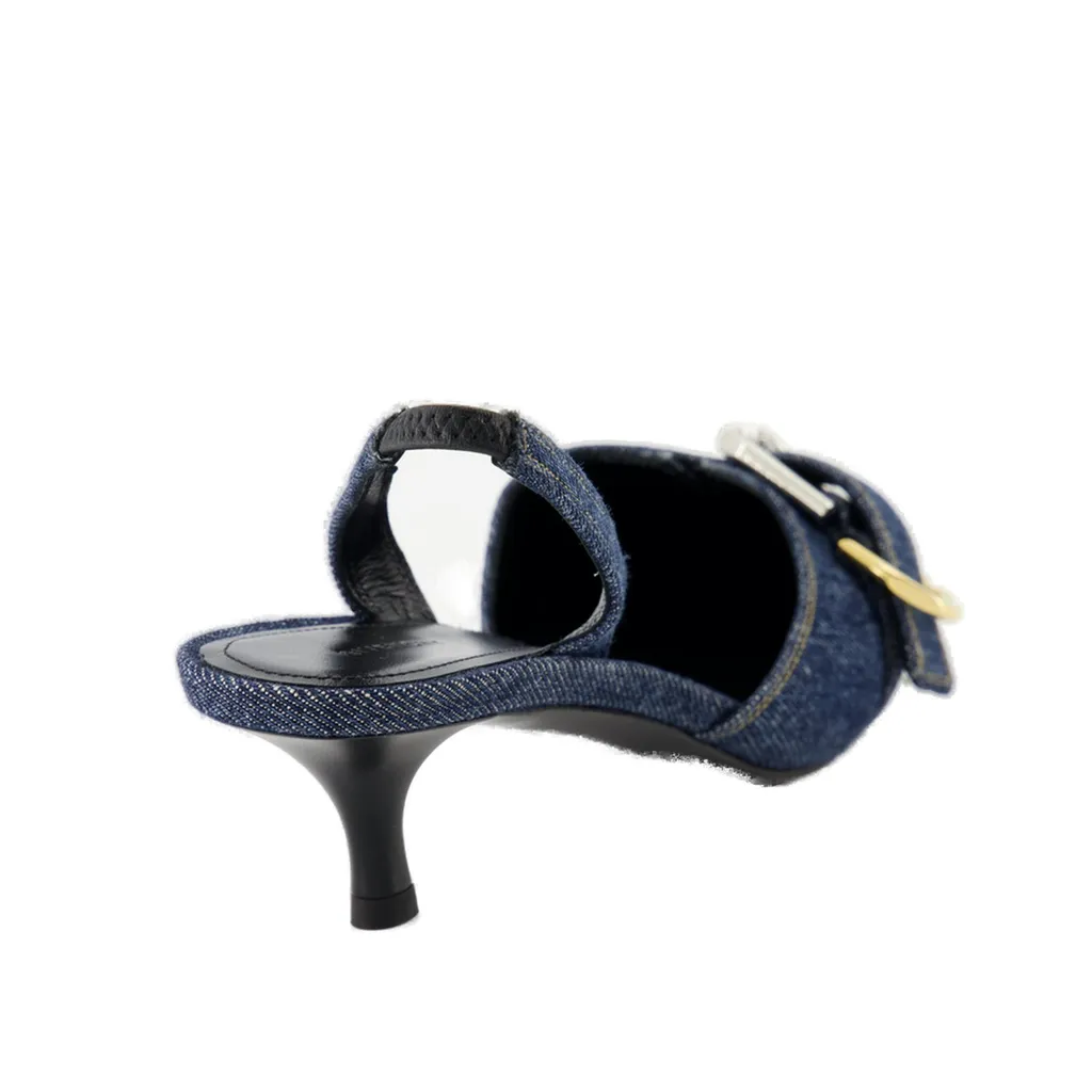 Denim Slingback Pumps