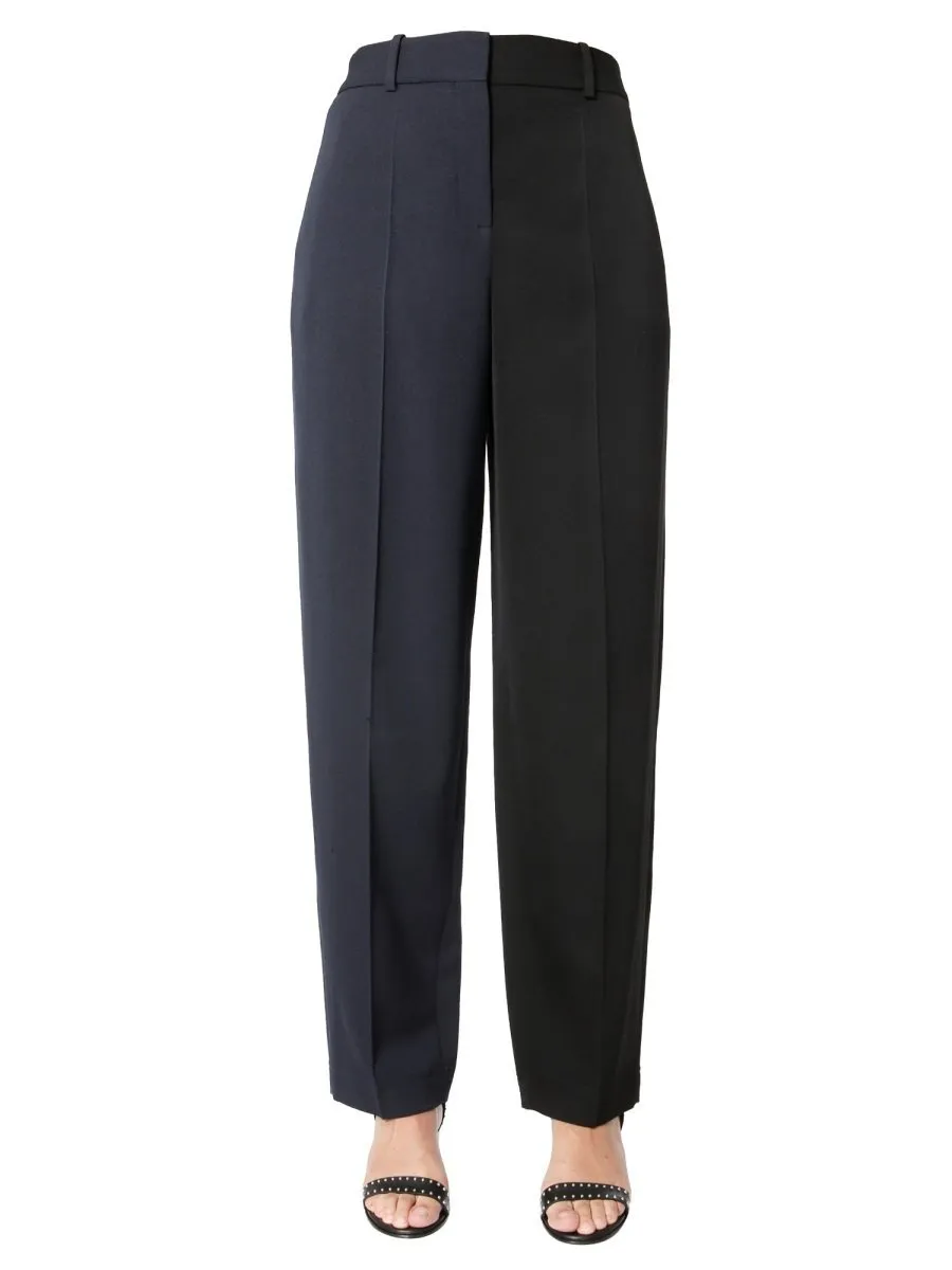 Two-Tone Wide-Leg Trousers