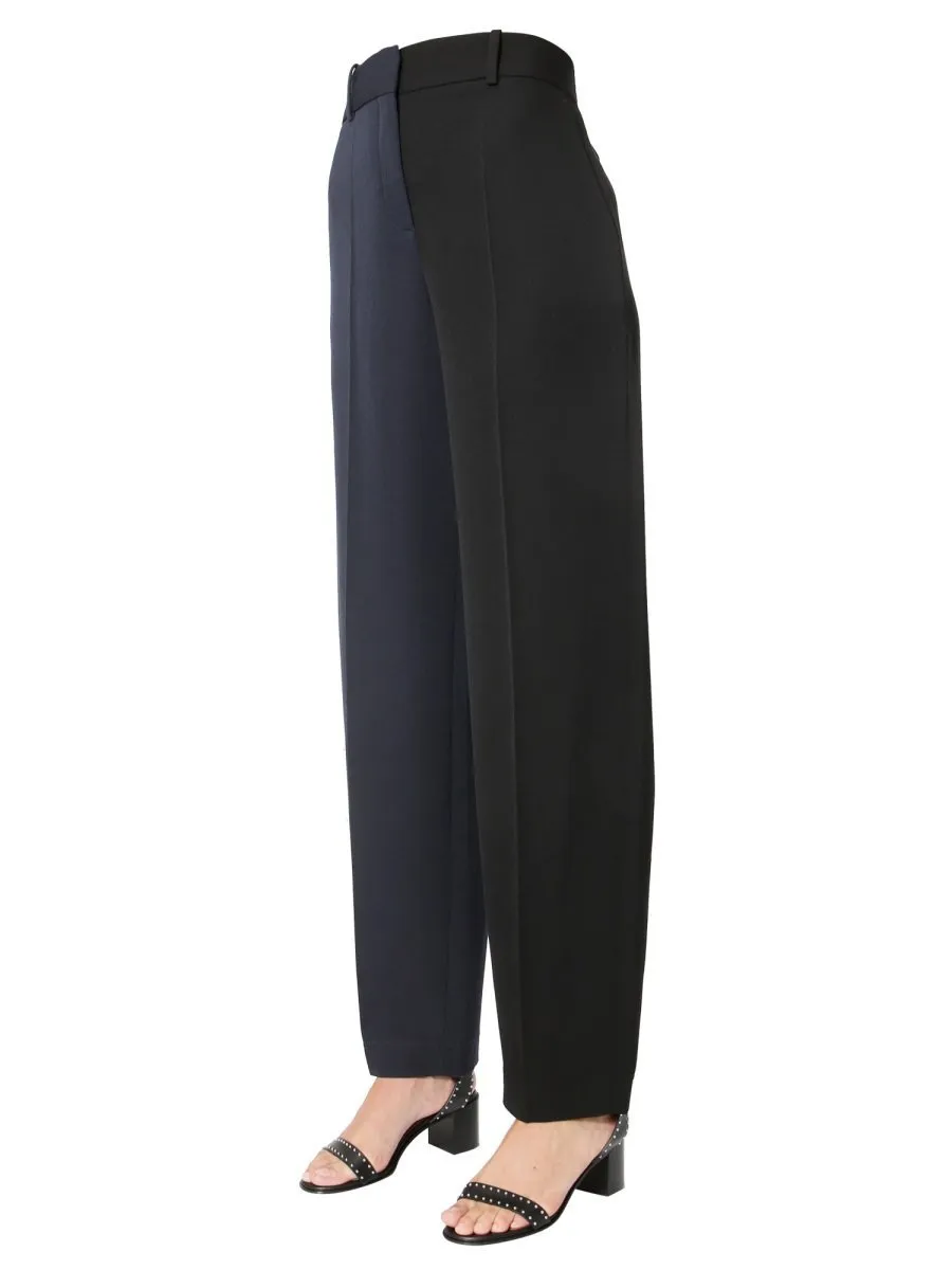 Two-Tone Wide-Leg Trousers