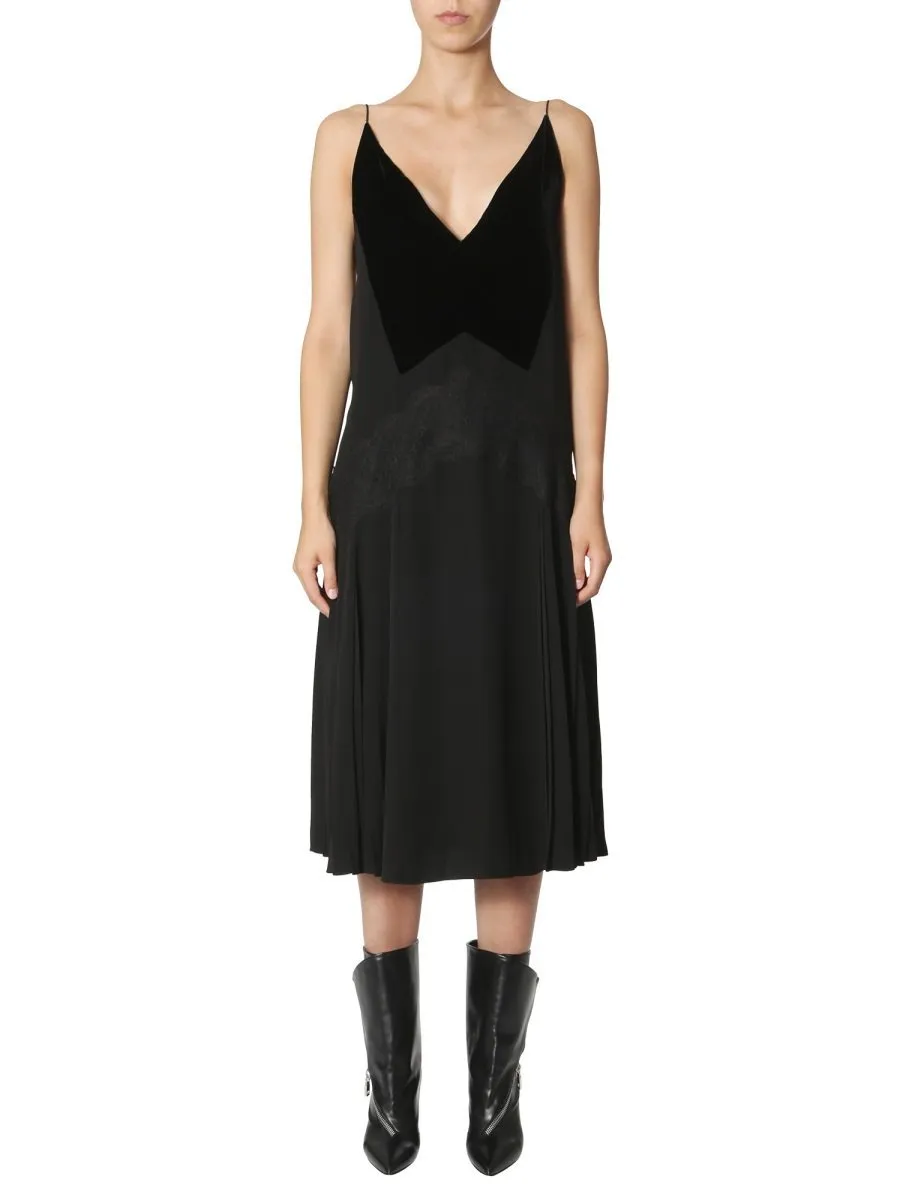 Velvet Trim Slip Dress