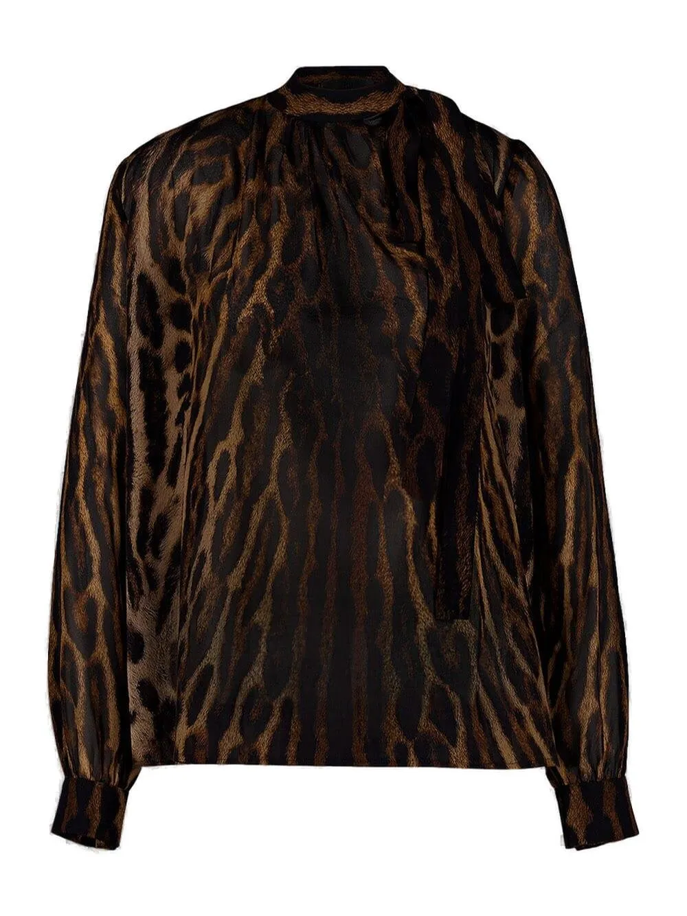 Leopard Print Silk Blouse