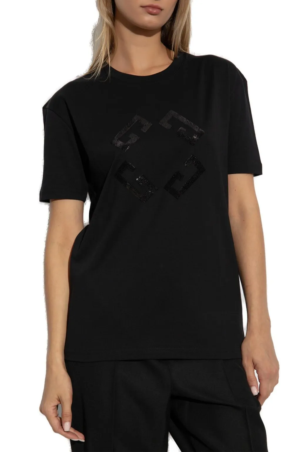 T-Shirt With Sequin Logo