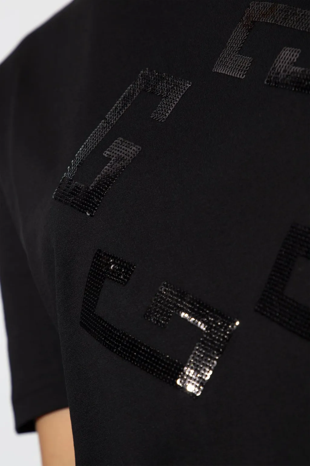 T-Shirt With Sequin Logo