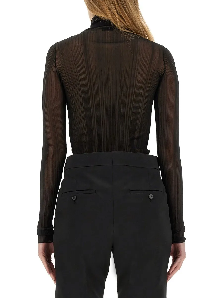 Ribbed Turtleneck Top