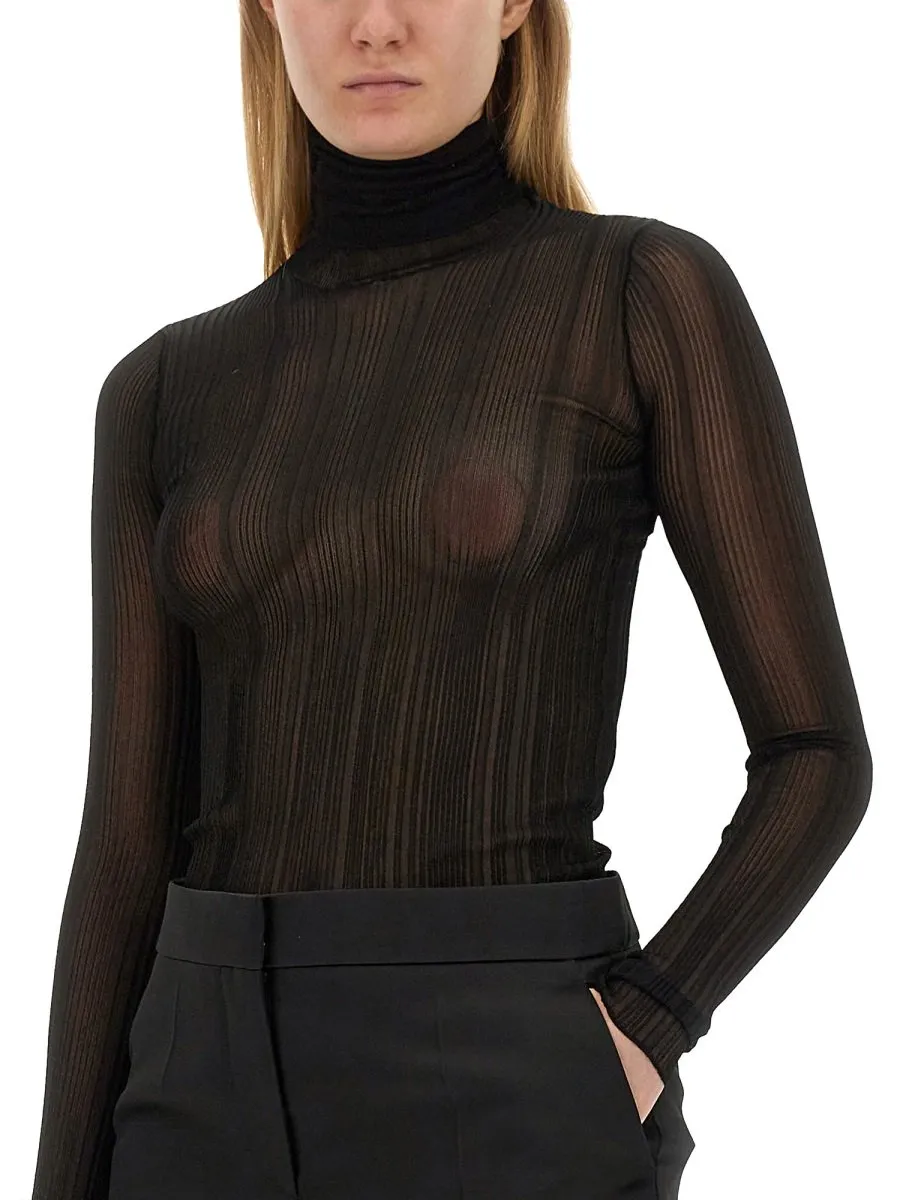 Ribbed Turtleneck Top