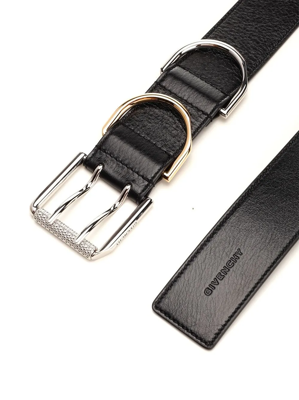 Leather Belt With Double D-Ring Buckle