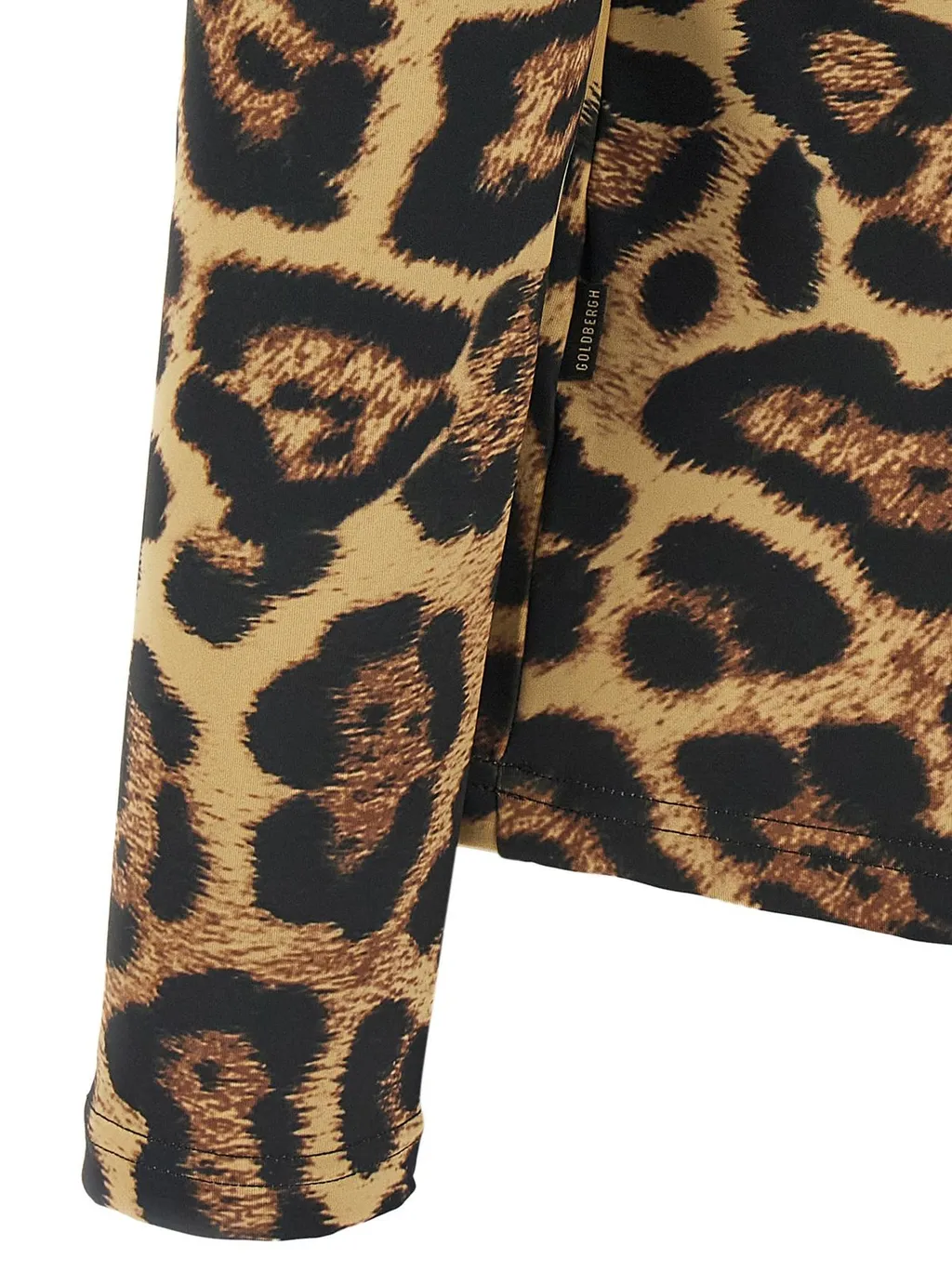 Leopard Print Mock Neck Half Zip Top