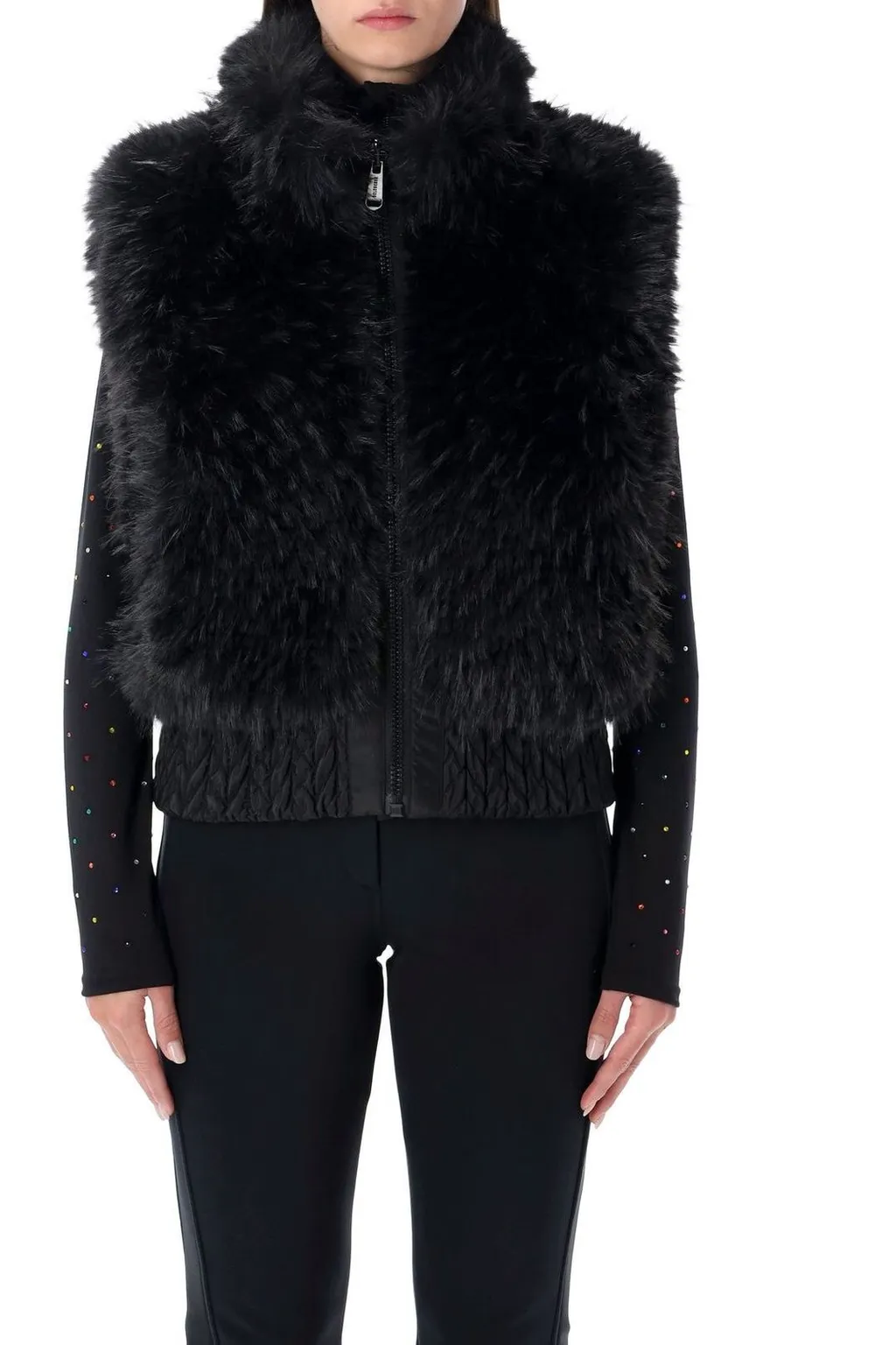Puffer Vest With Fur Trim