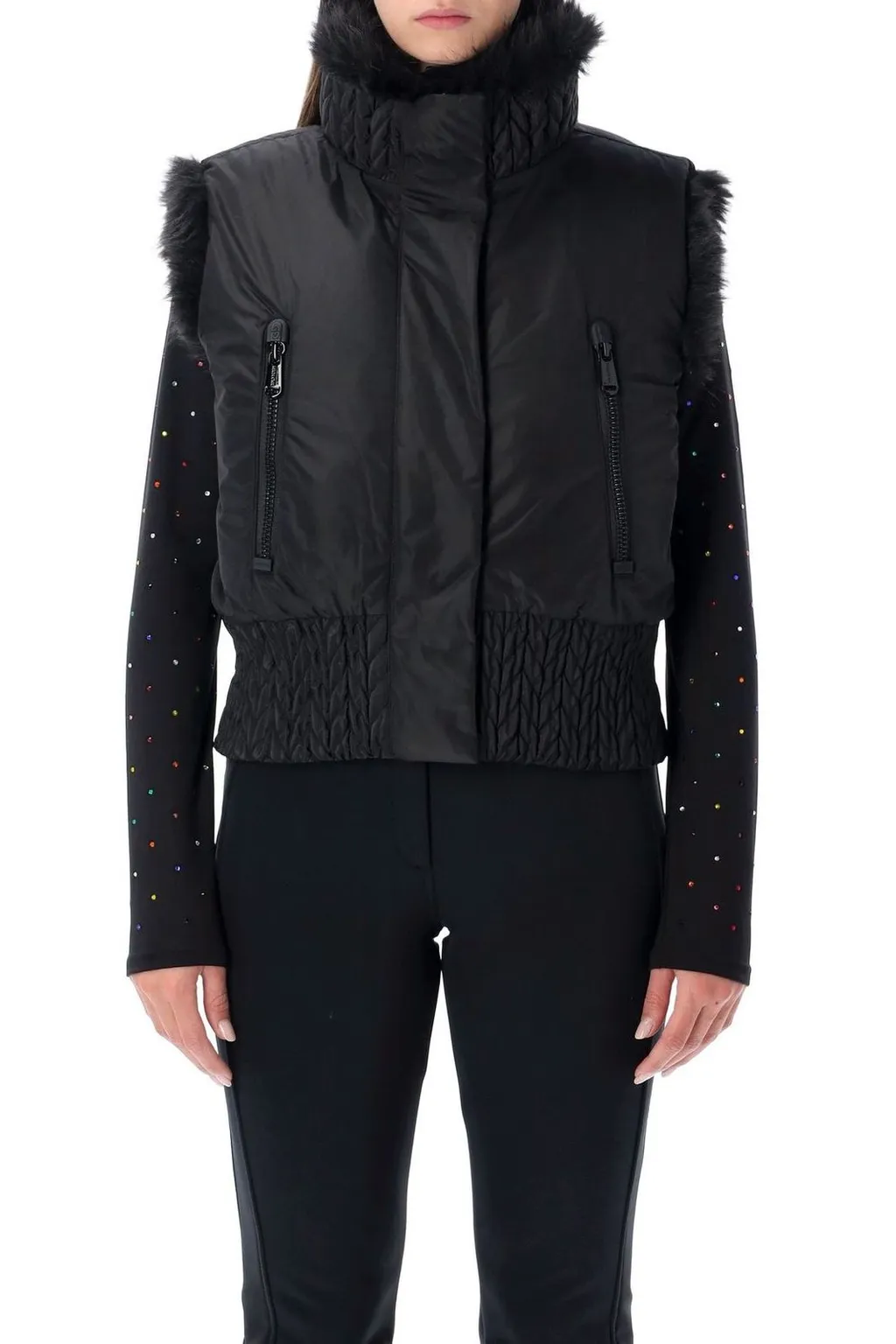 Puffer Vest With Fur Trim