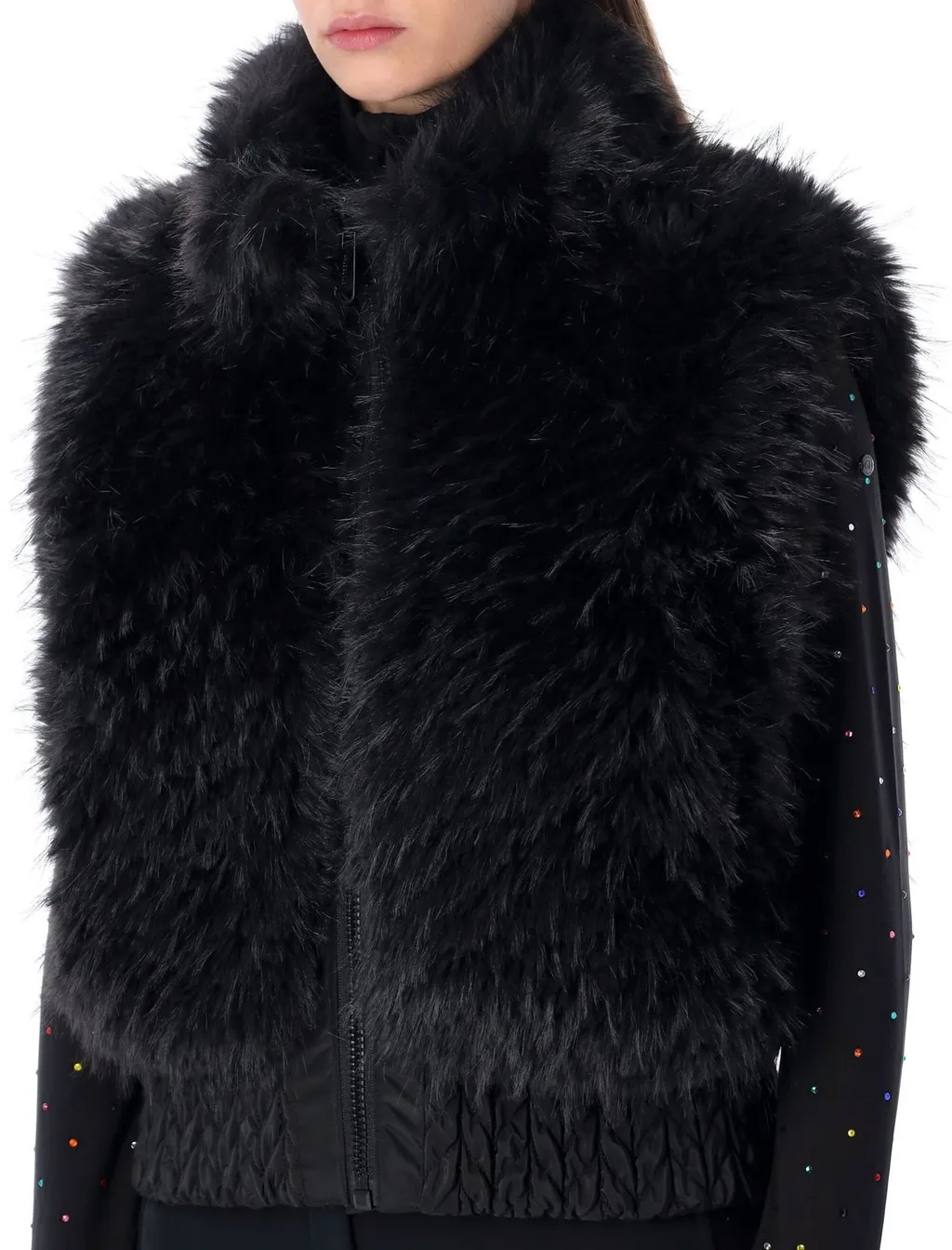 Puffer Vest With Fur Trim