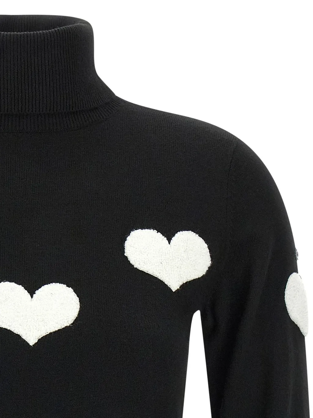 Turtleneck Sweater With Hearts