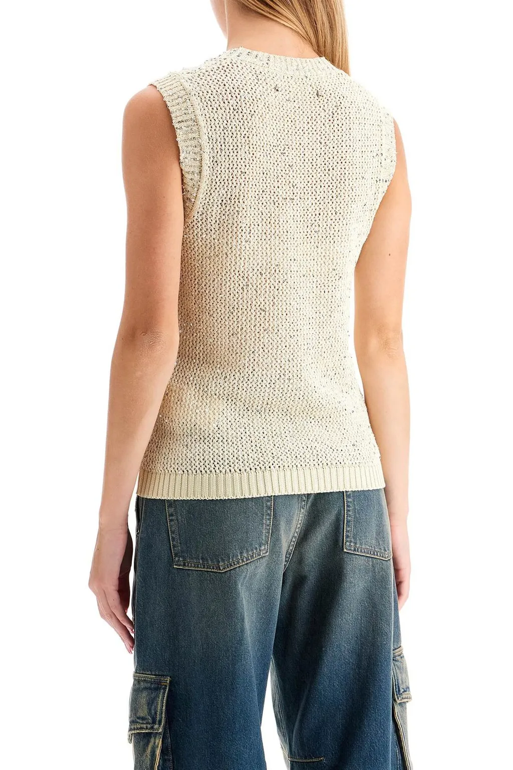 Sleeveless Sequin Knit Top
