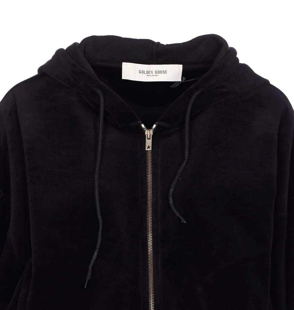 Velour Cropped Zip Hoodie