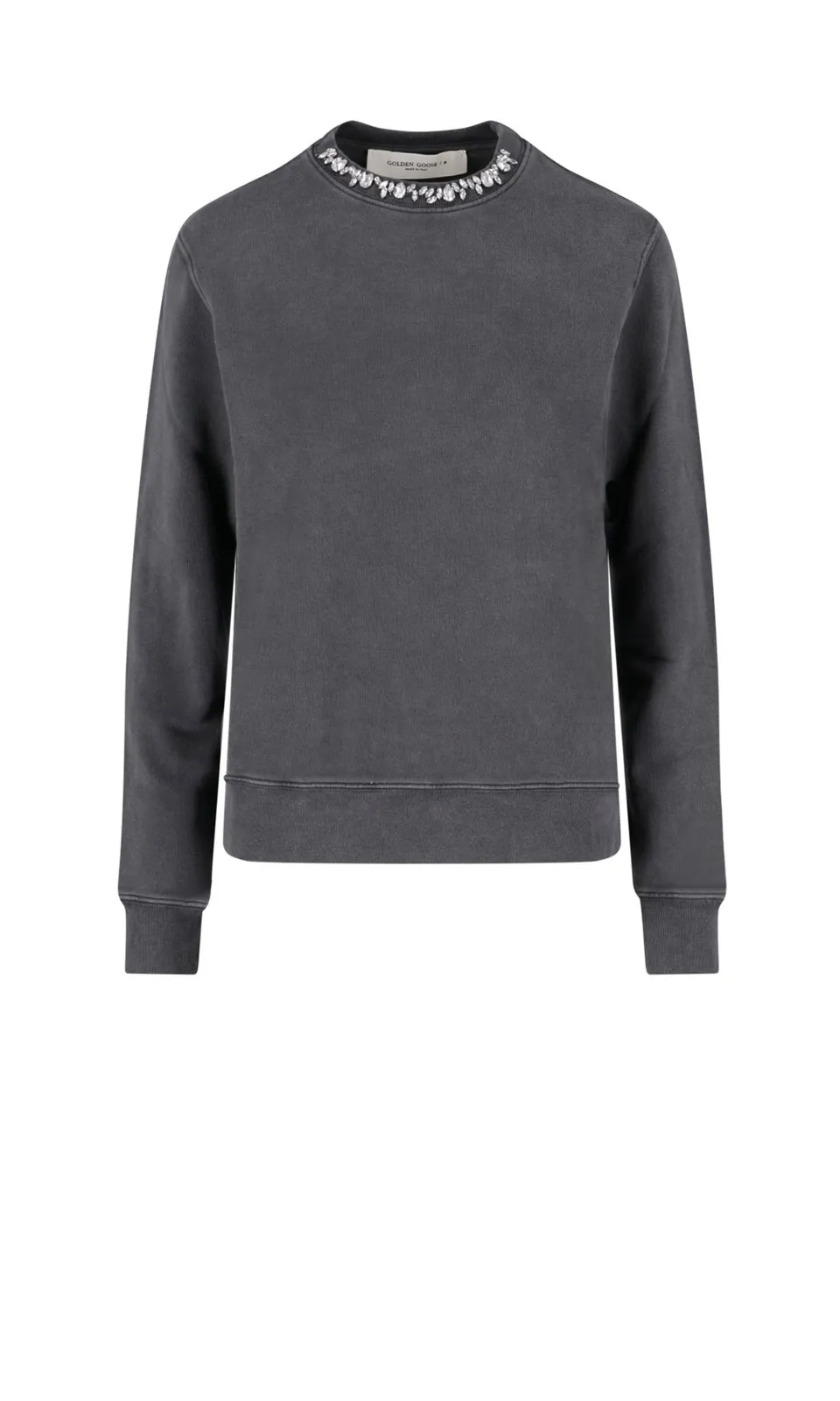 Sweatshirt With Embellished Neckline