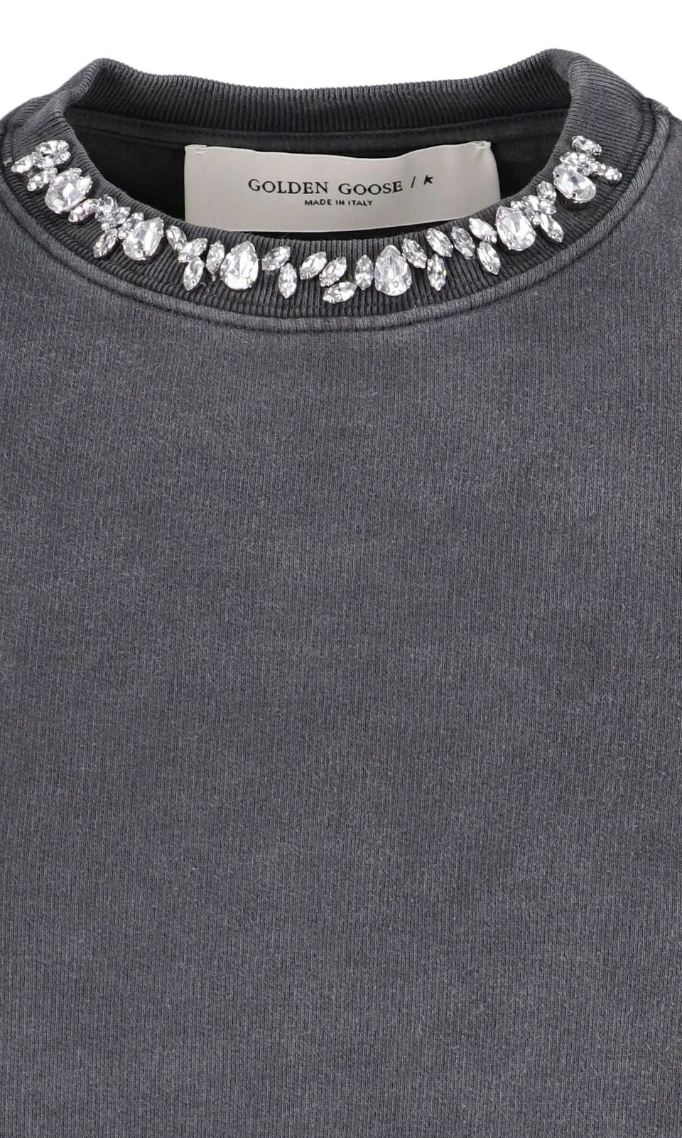 Sweatshirt With Embellished Neckline