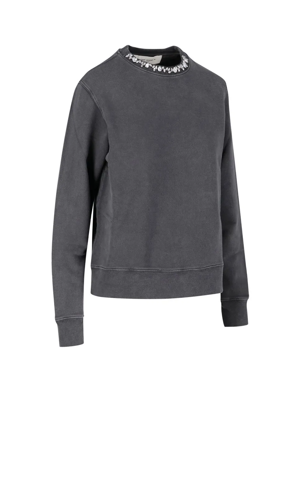 Sweatshirt With Embellished Neckline