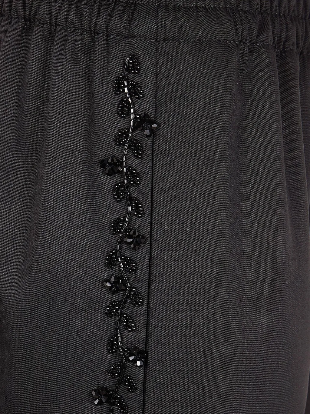 Wide-Leg Trousers With Crystal Trim