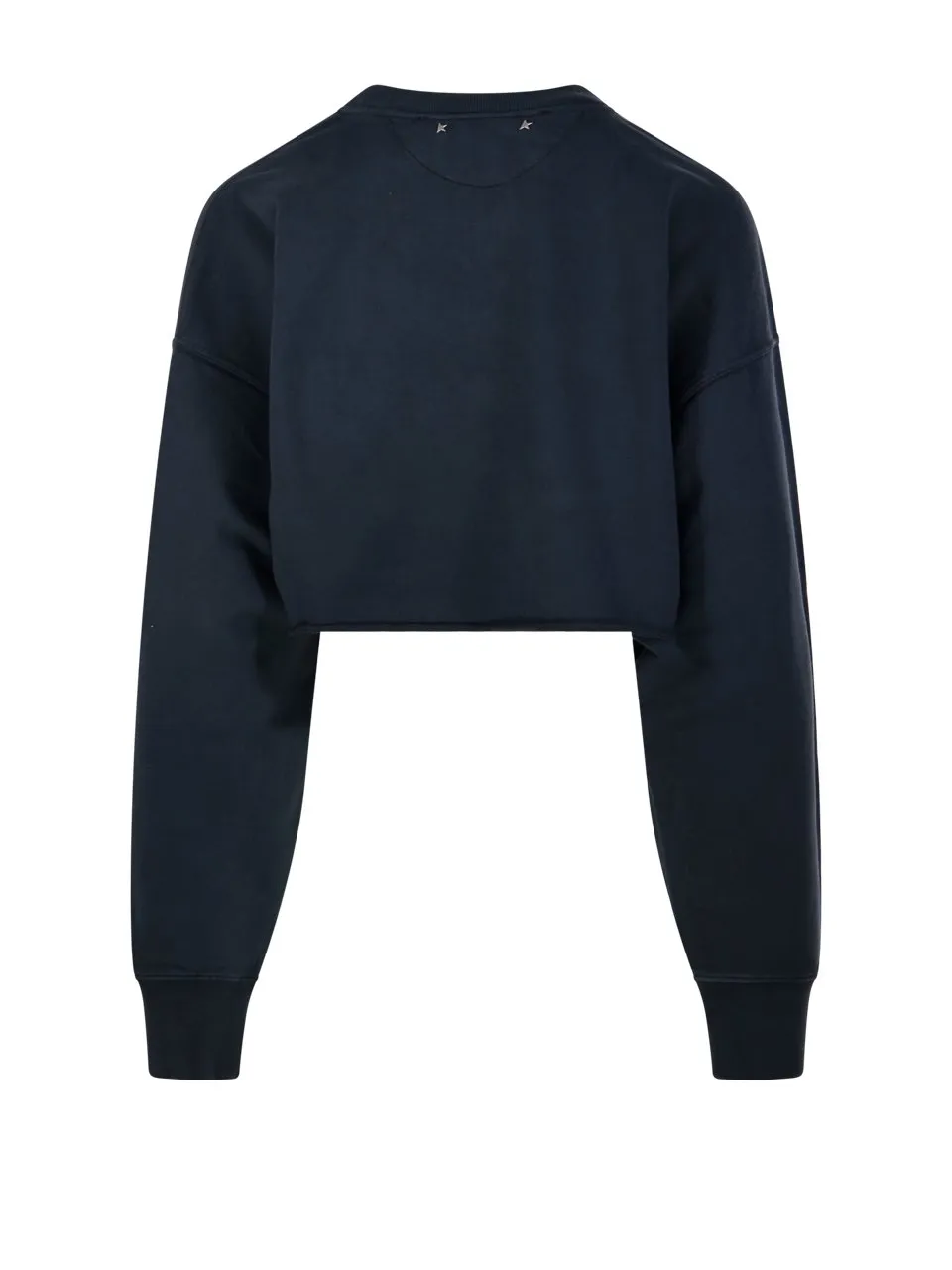 Cropped Sweatshirt With Embellished Neckline