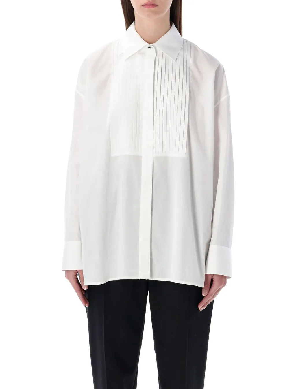 Pleated Bib Shirt