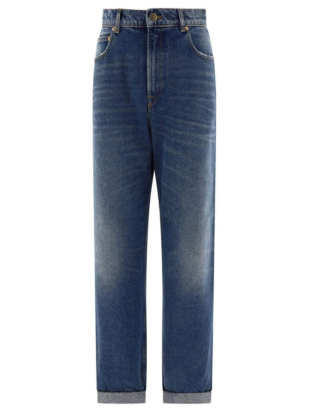 High-Waisted Straight-Leg Jeans