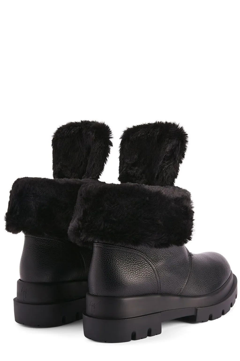 Lace-Up Boots With Fur Trim