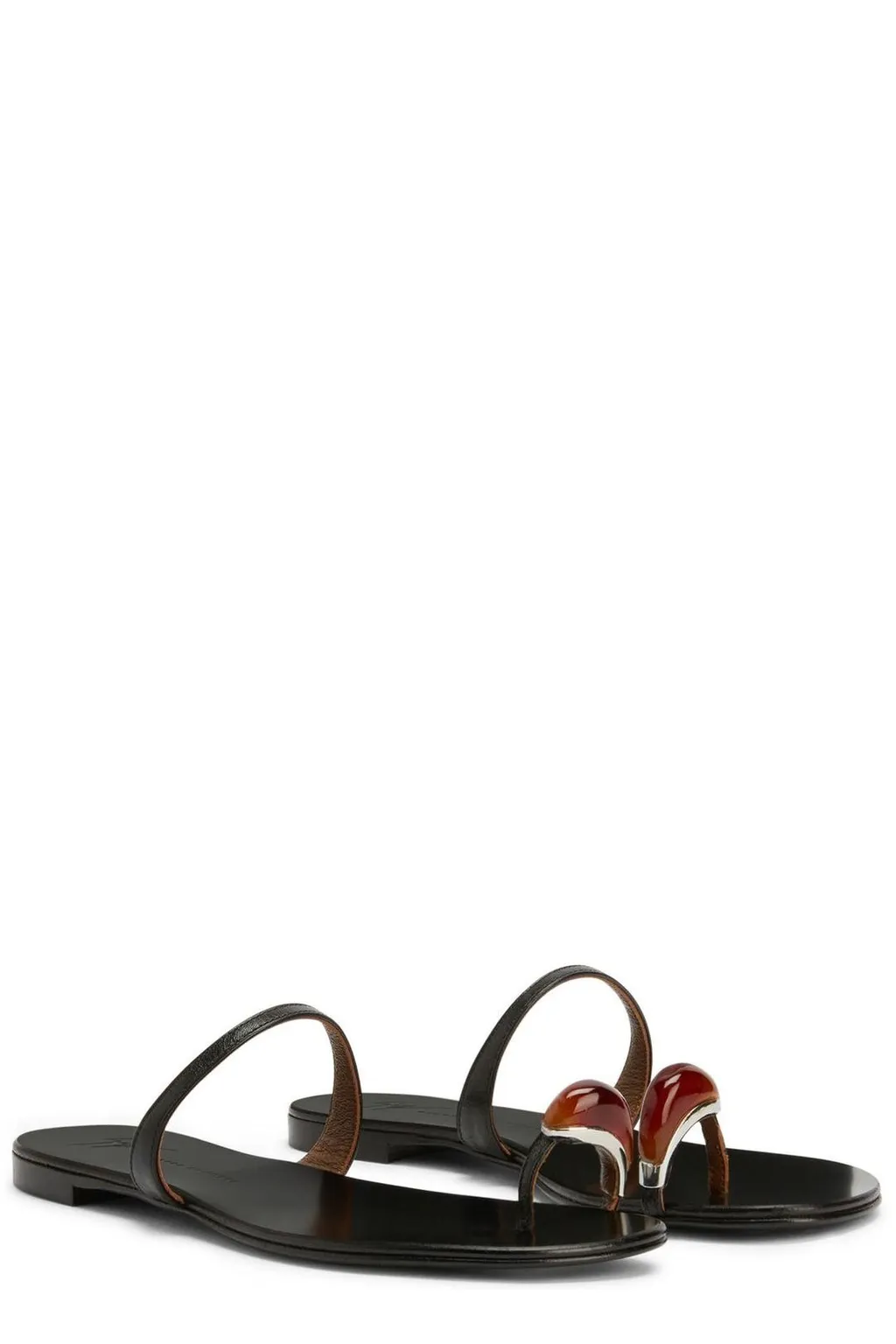 Flat Sandals With Jewel Embellishment