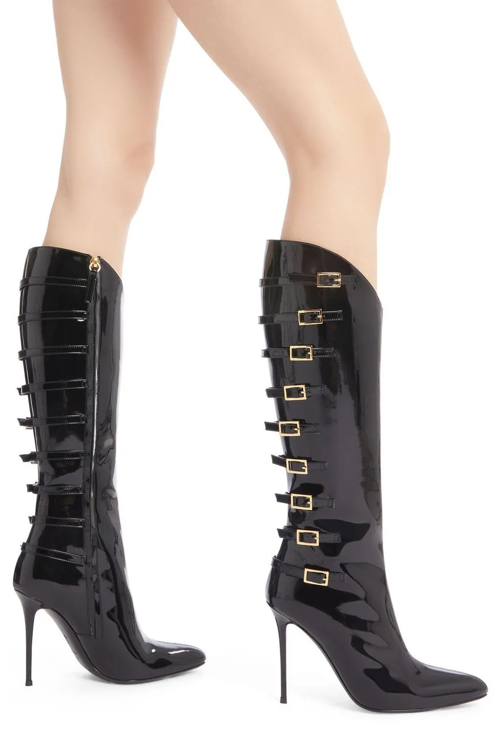 Knee-High Boots With Buckle Straps