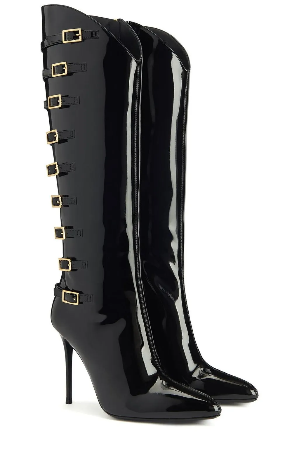 Knee-High Boots With Buckle Straps