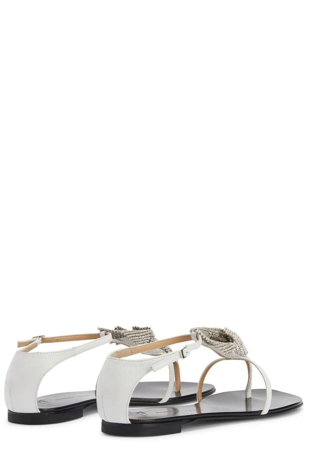 Flat Sandals With Crystal Embellishment