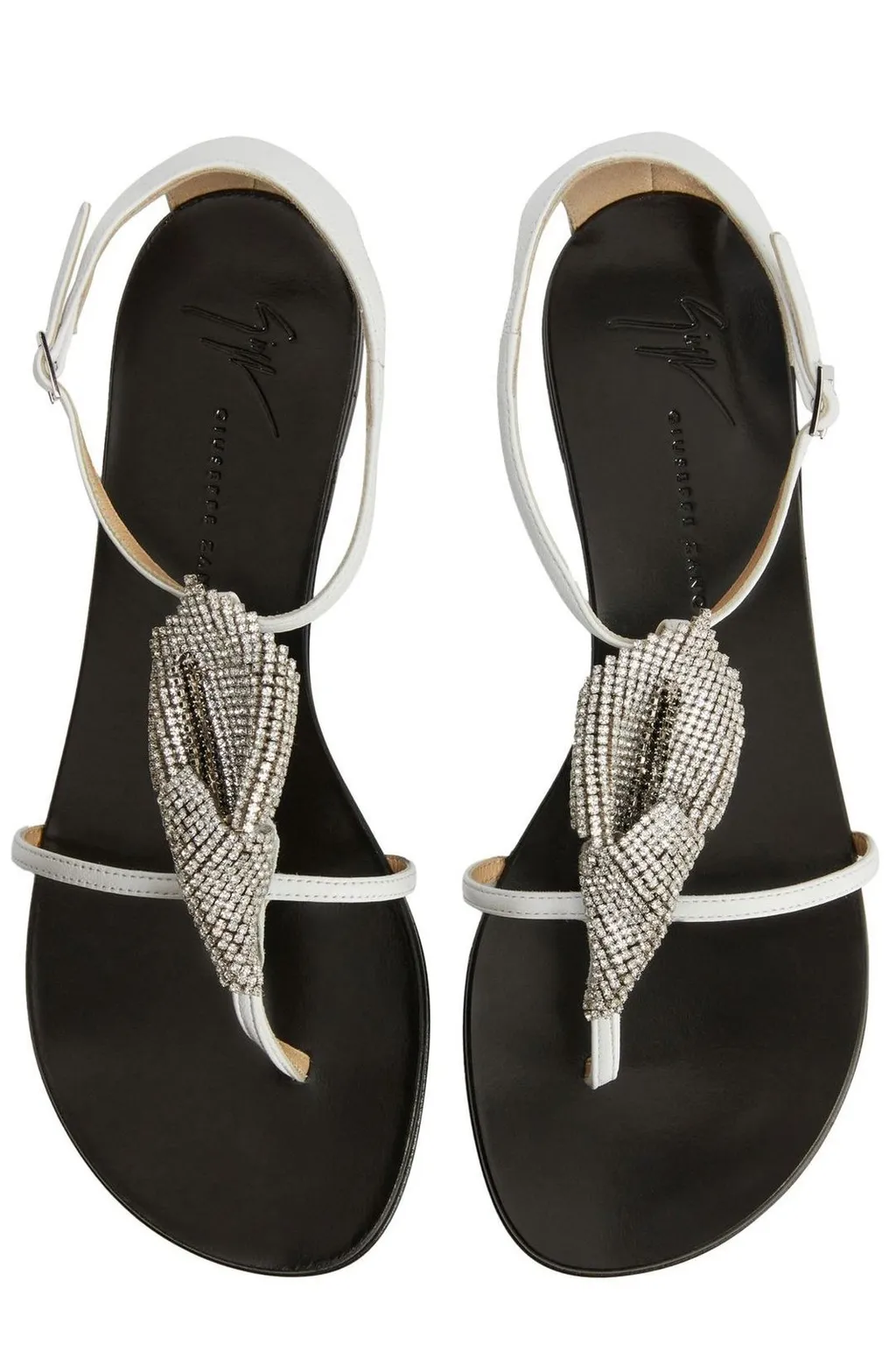 Flat Sandals With Crystal Embellishment