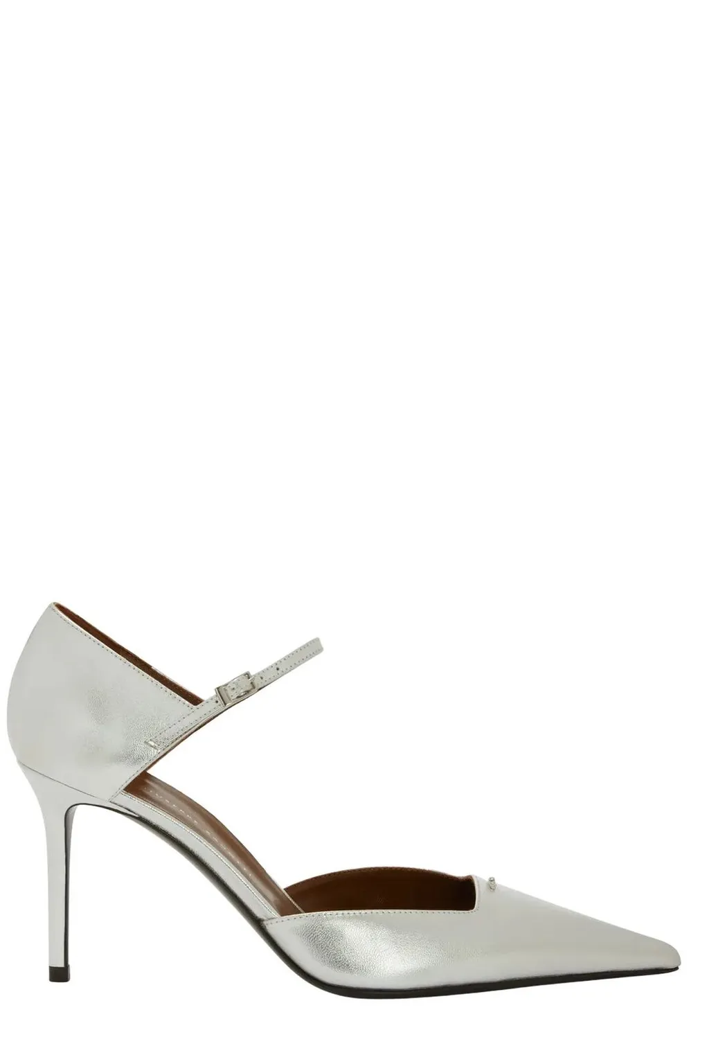 Pointed-Toe D'orsay Pumps With Ankle Strap