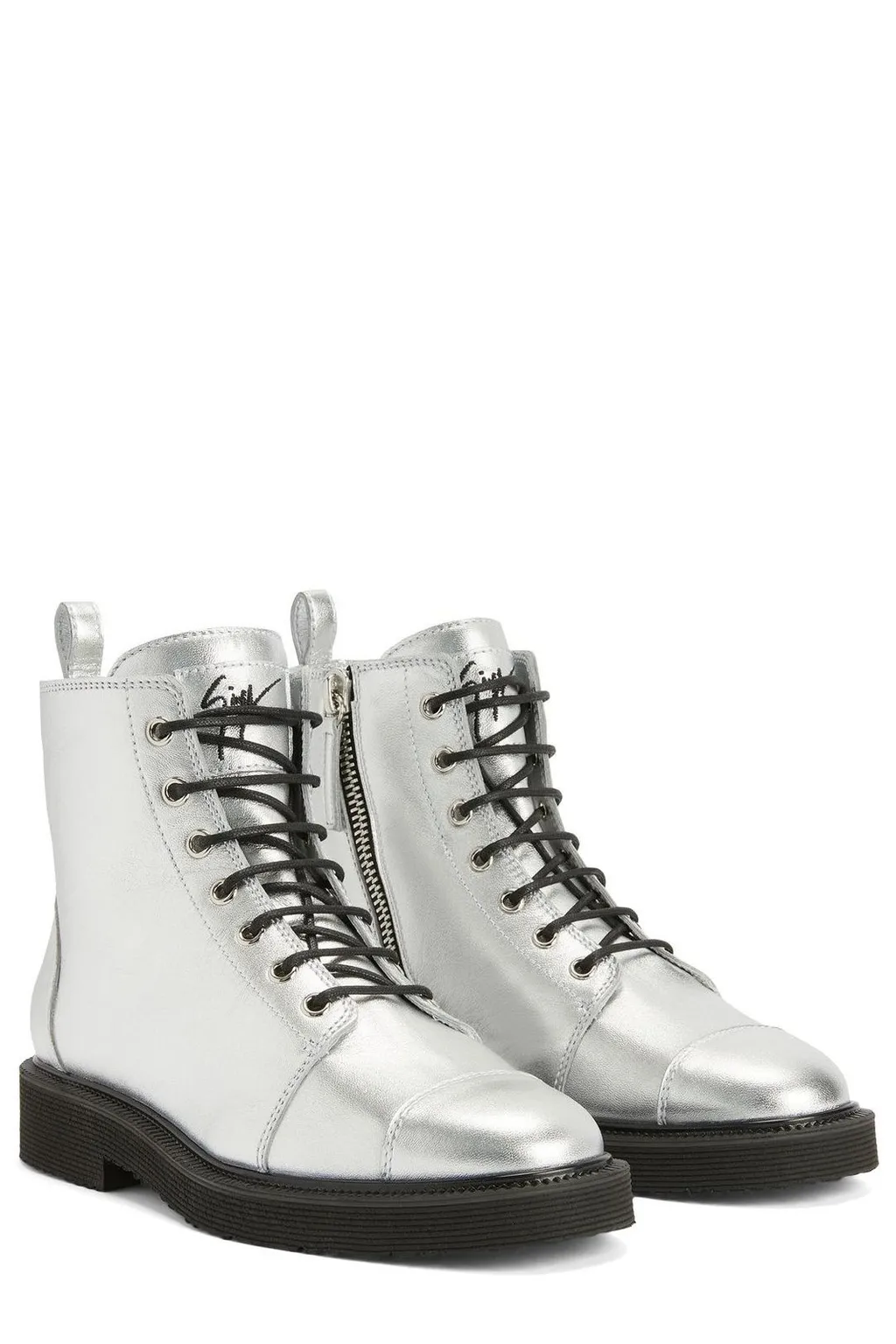 Cap Toe Lace-Up Boots