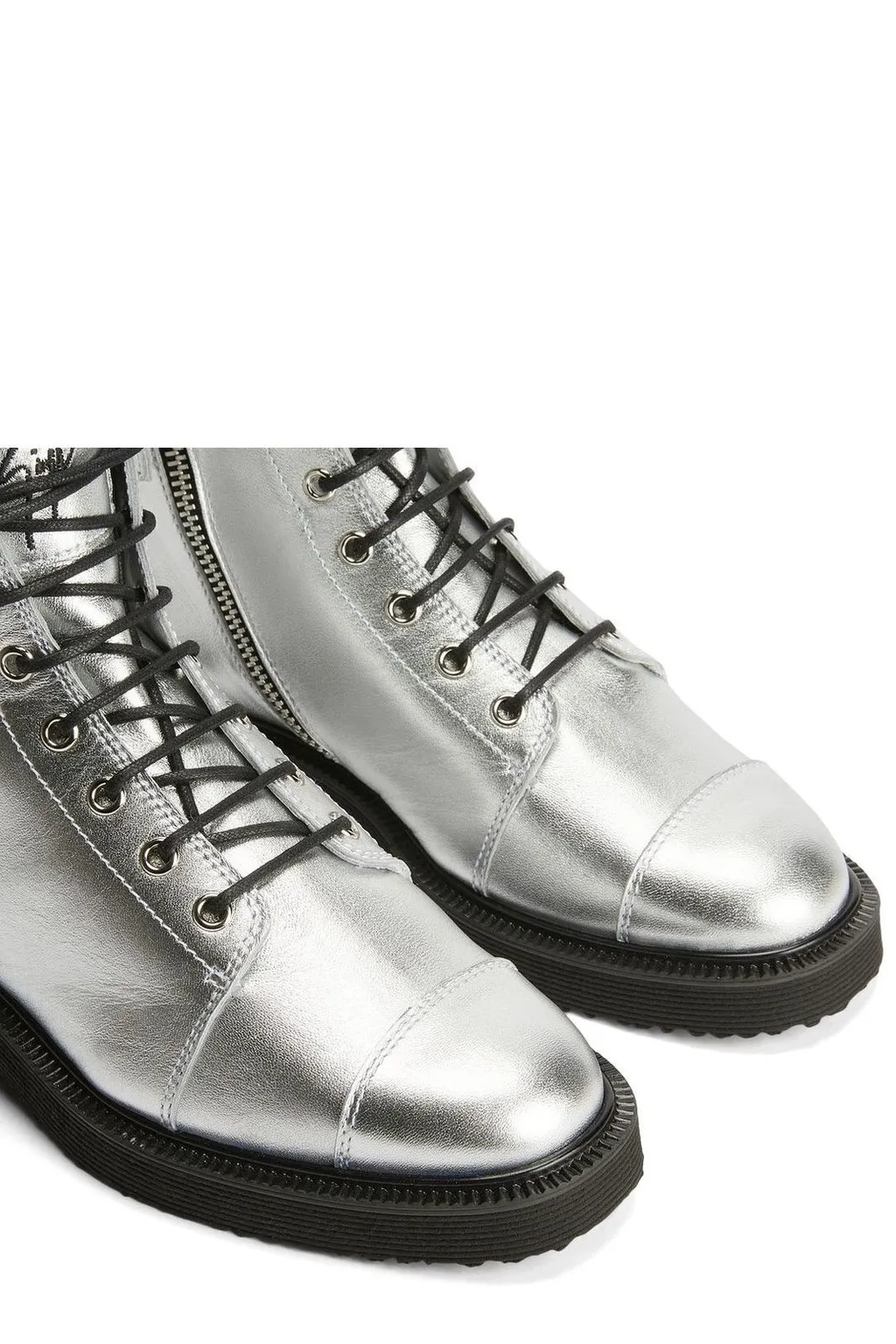 Cap Toe Lace-Up Boots