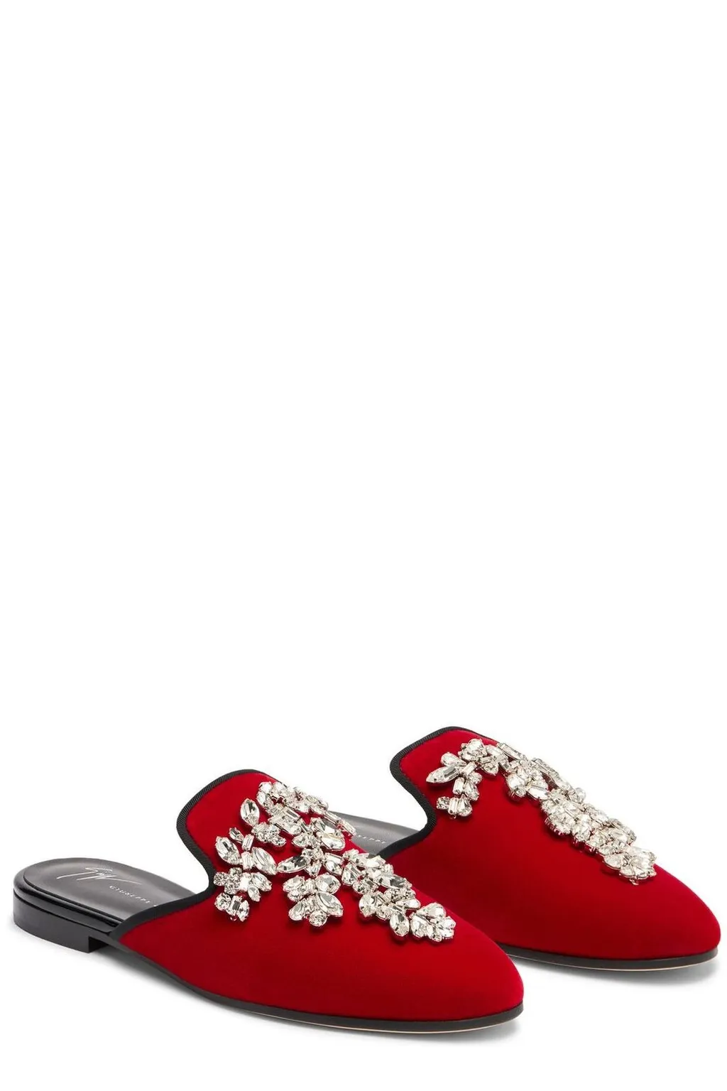 Embellished Velvet Mules
