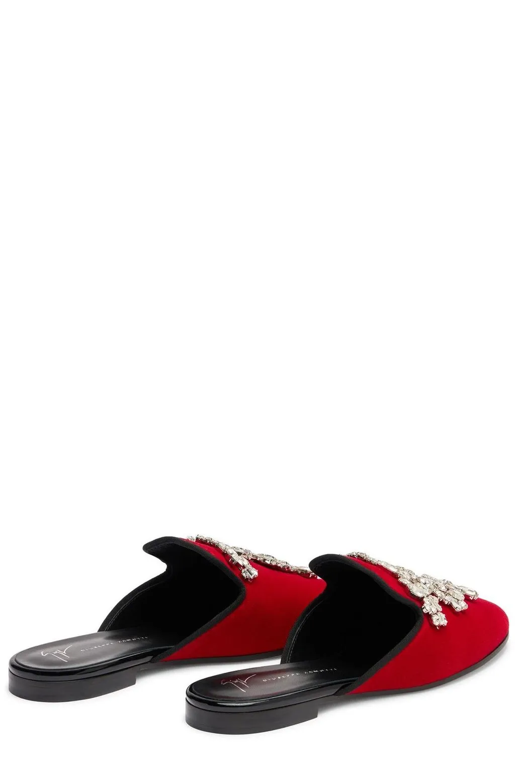 Embellished Velvet Mules