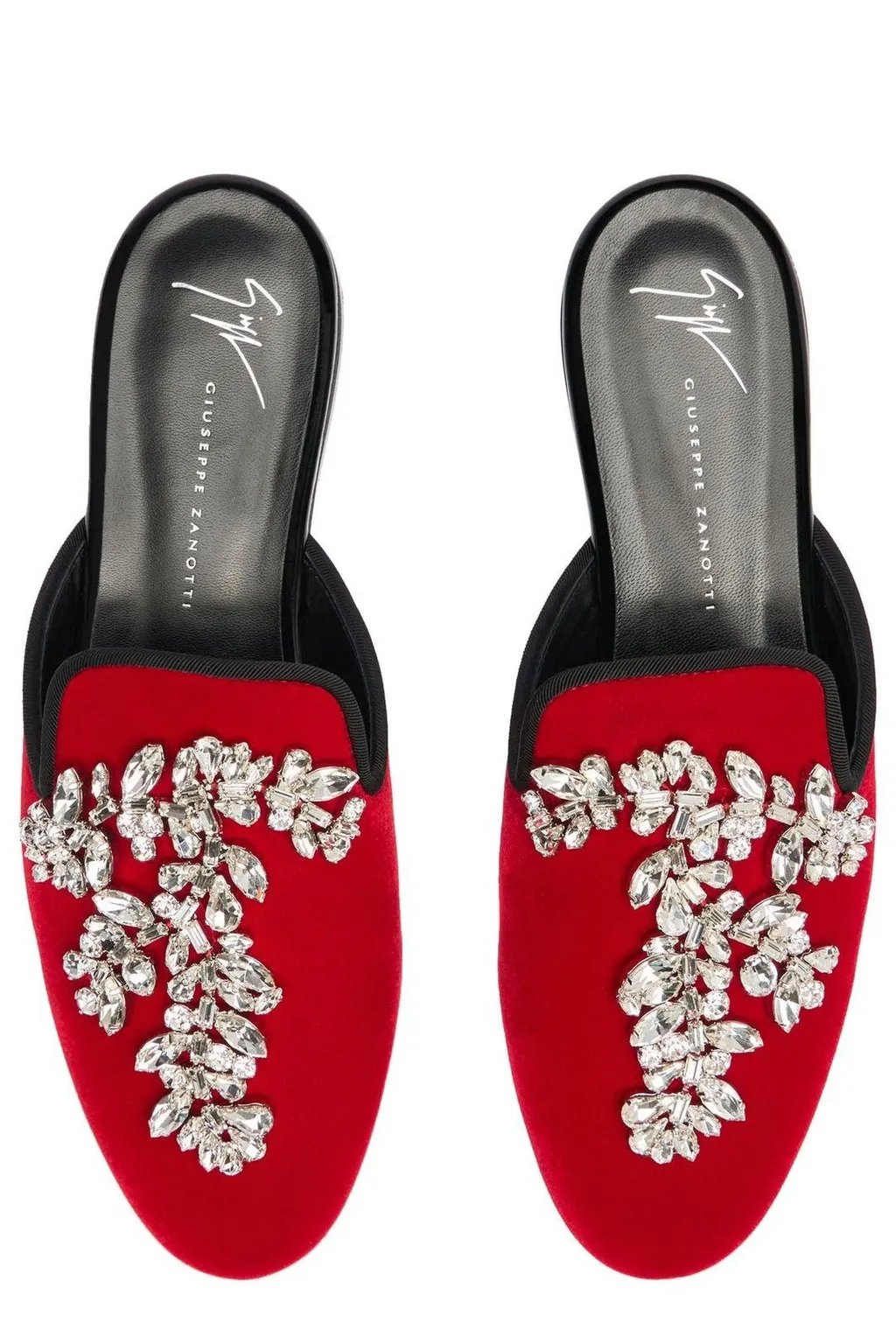 Embellished Velvet Mules