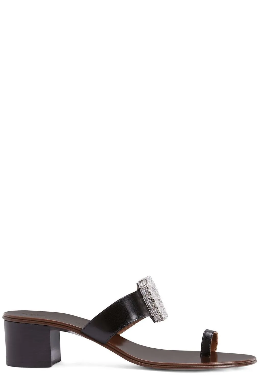 Mules With Crystal Buckle