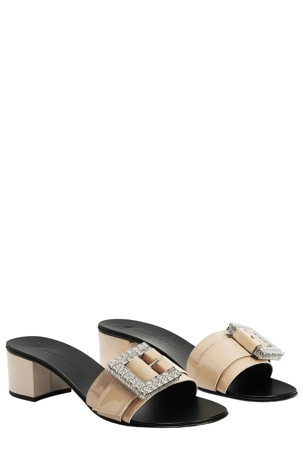 Mules With Crystal Buckle