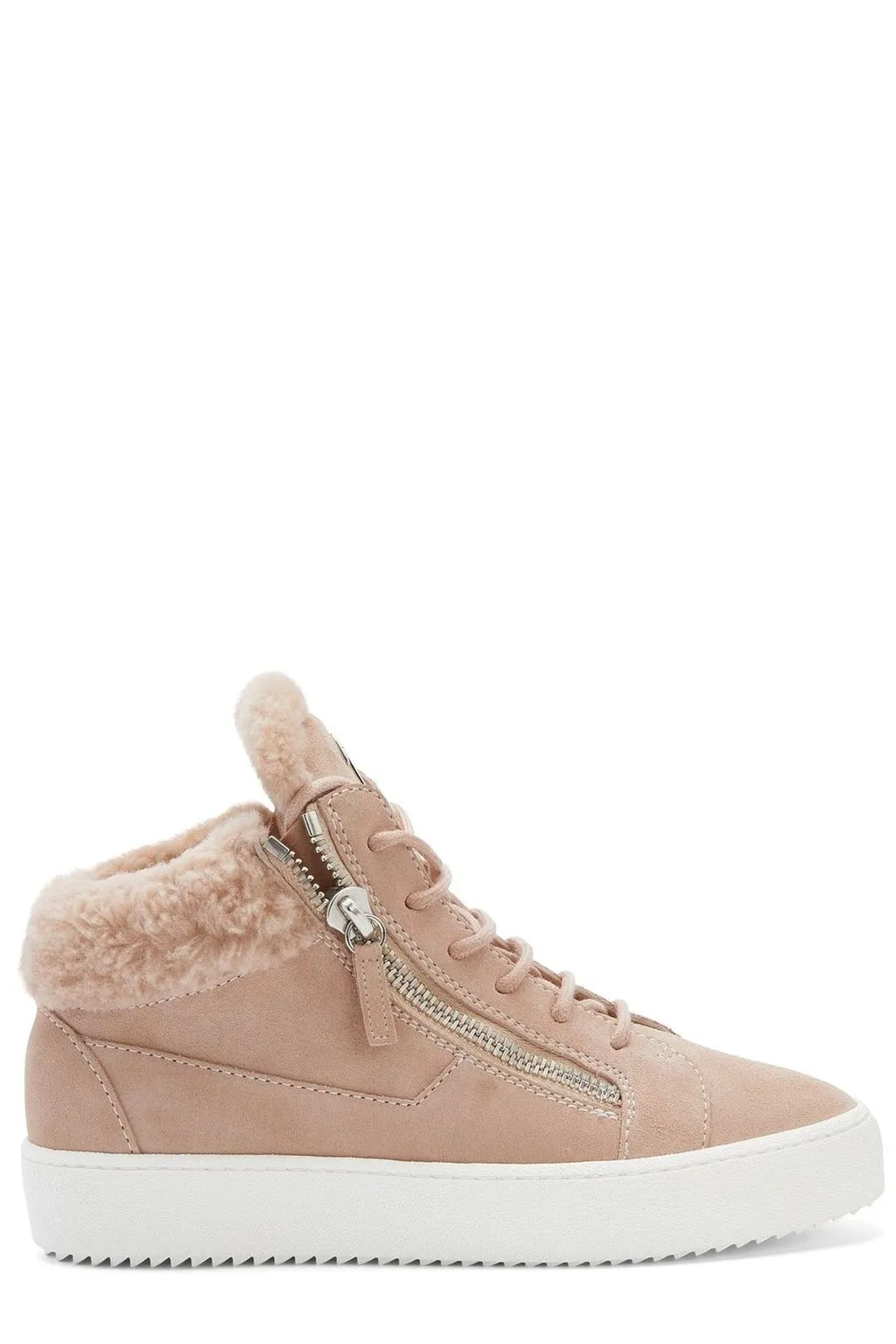 High-Top Sneakers With Shearling Trim