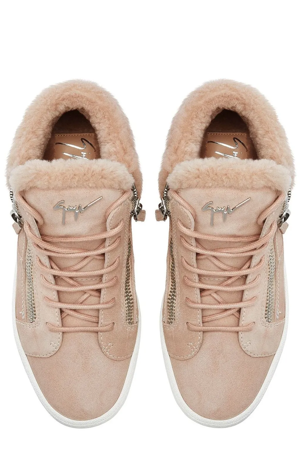 High-Top Sneakers With Shearling Trim